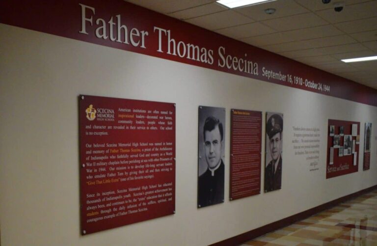 Father Thomas Scecina hallway at Scecina Memorial high school