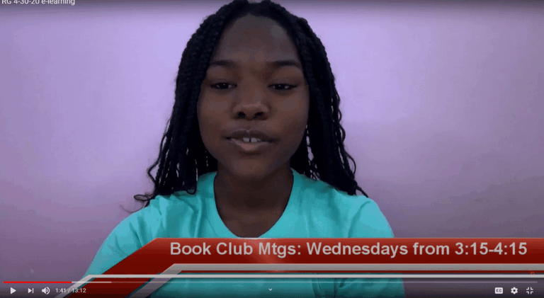 Scecina student announces the news on the Red and Gold Show